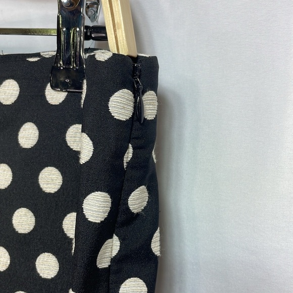 🧳 RSVP by Talbots black dress pants with large creamy white polka dots side zip - Picture 3 of 6